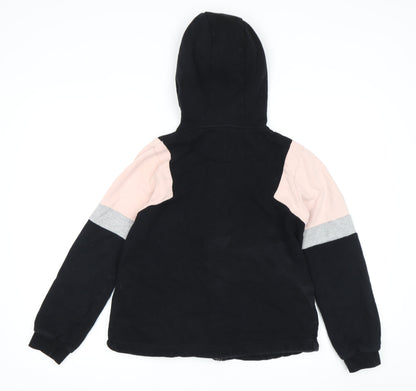 Firetrap Girls Black Full Zip Hoodie, 11-12 Years, Casual Style