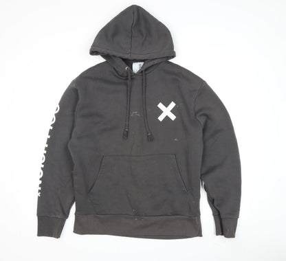 Unisex Adults UK Size XXS COLLUSION Black Pullover Hoodie