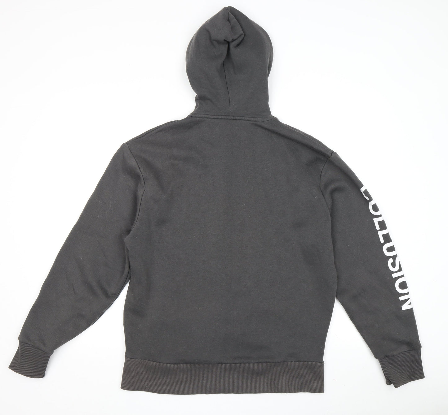 Unisex Adults UK Size XXS COLLUSION Black Pullover Hoodie