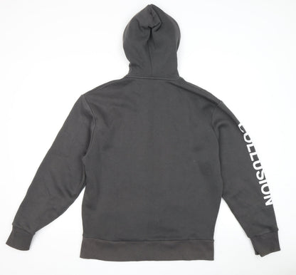 Unisex Adults UK Size XXS COLLUSION Black Pullover Hoodie