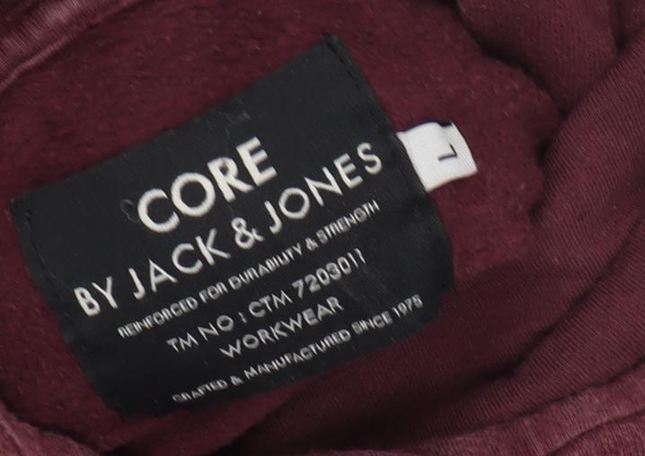 Mens UK Size L JACK & JONES Red Pullover Hoodie