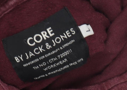 Mens UK Size L JACK & JONES Red Pullover Hoodie