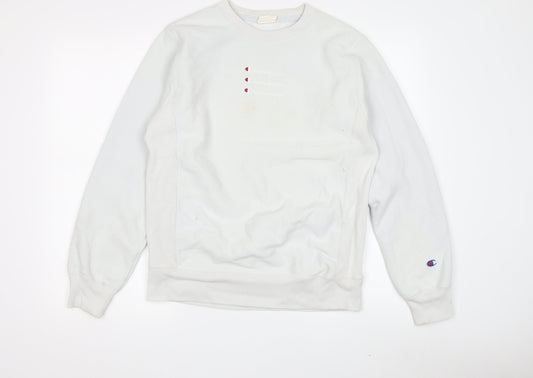 Mens UK Size S Champion White Pullover Sweatshirt