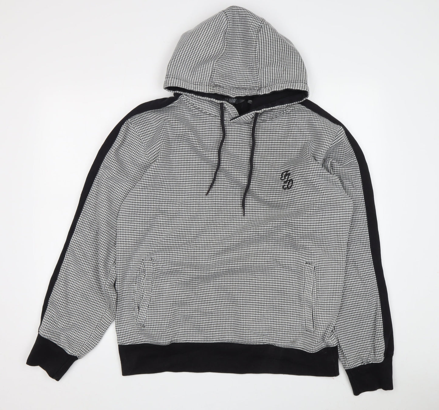 Mens UK Size M Fluid Black Pullover Hoodie