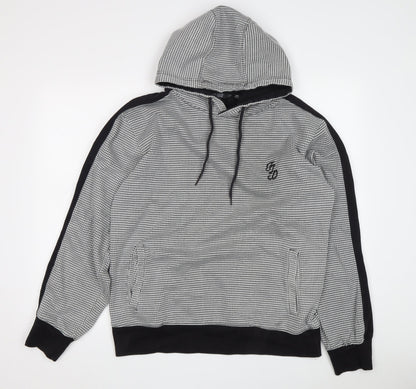 Mens UK Size M Fluid Black Pullover Hoodie
