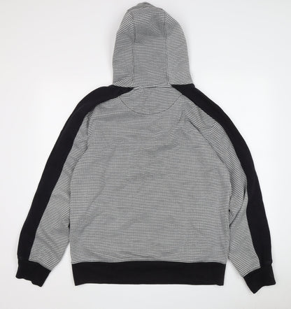Mens UK Size M Fluid Black Pullover Hoodie