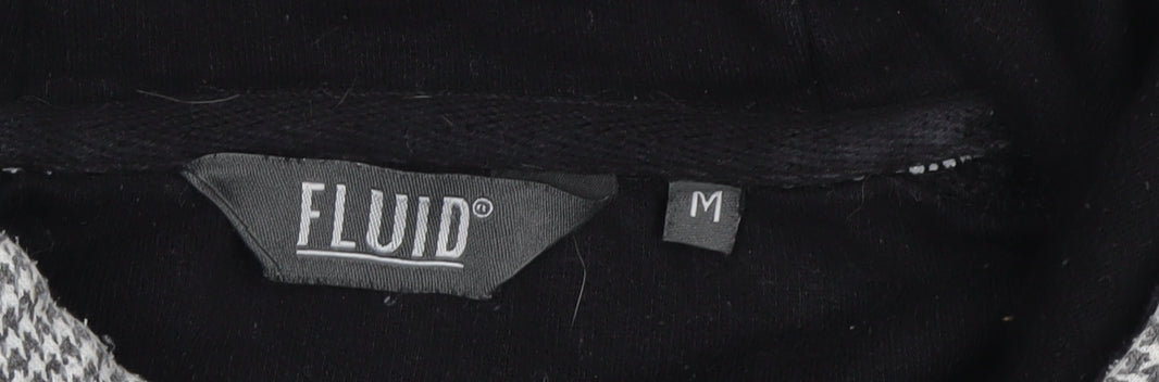 Mens UK Size M Fluid Black Pullover Hoodie