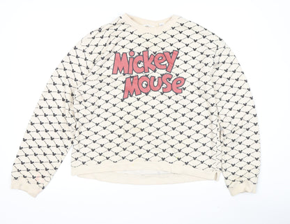 H&M Women's Beige Mickey Mouse Sweatshirt Size 14 Plus