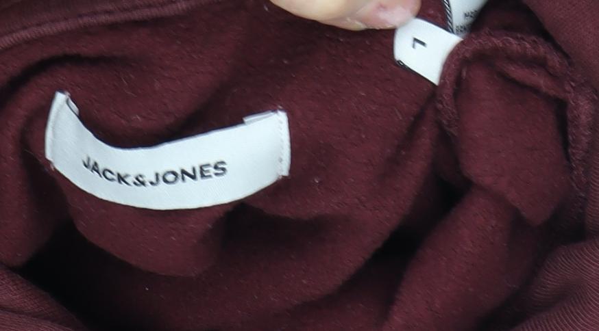 Mens UK Size L JACK & JONES Red Pullover Hoodie