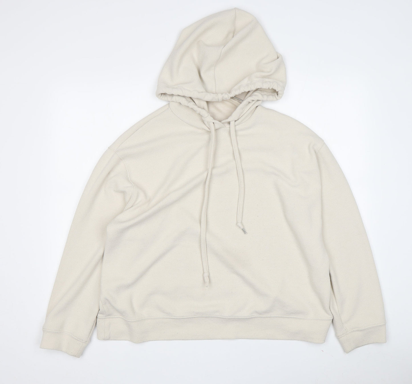 Zara Women's Beige Pullover Hoodie M - Stylish Knitwear