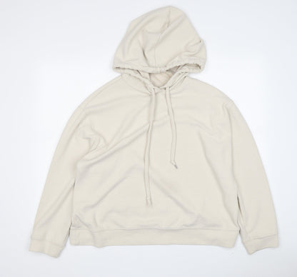 Zara Women's Beige Pullover Hoodie M - Stylish Knitwear