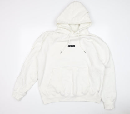 Topman Men's White Pullover Hoodie L