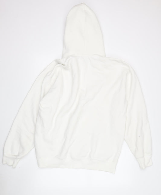 Topman Men's White Pullover Hoodie L
