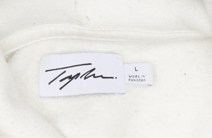 Topman Men's White Pullover Hoodie L