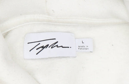 Topman Men's White Pullover Hoodie L