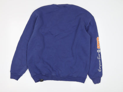 Mens UK Size S Pull&Bear Blue Pullover Sweatshirt