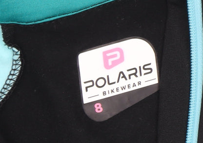 Polaris Women's Black Blue Cycling Windbreaker Jacket Size 8