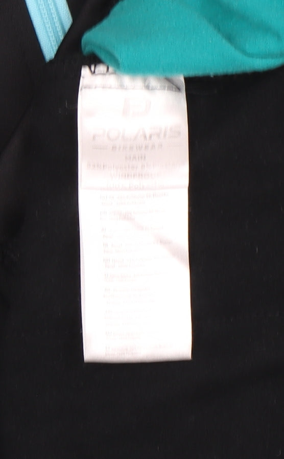 Polaris Women's Black Blue Cycling Windbreaker Jacket Size 8