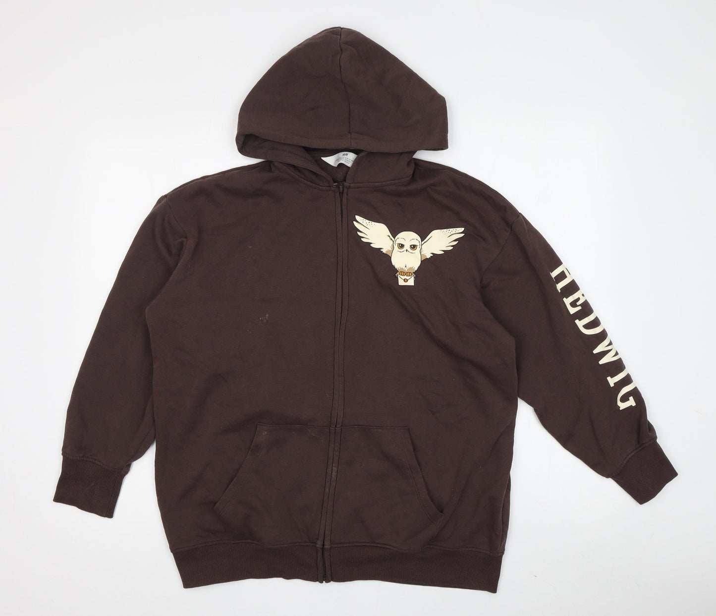 H&M Teens Brown Owl Hoodie Size 146, Full Zip