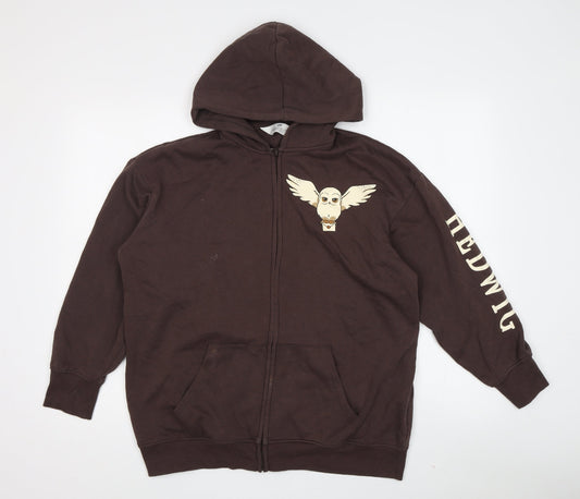 H&M Teens Brown Owl Hoodie Size 146, Full Zip