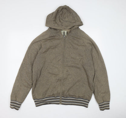 Mens UK Size M NEXT Brown Full Zip Hoodie