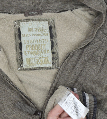 Mens UK Size M NEXT Brown Full Zip Hoodie