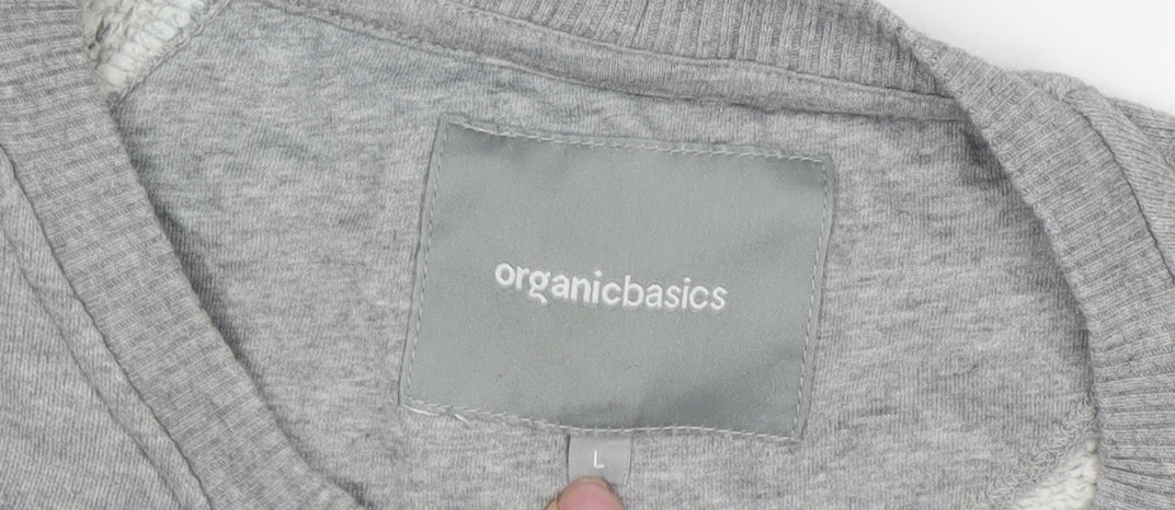 Organicbasics Men's Grey Pullover Sweatshirt, L, Cotton