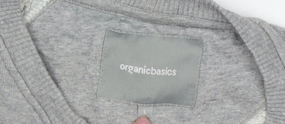 Organicbasics Men's Grey Pullover Sweatshirt, L, Cotton