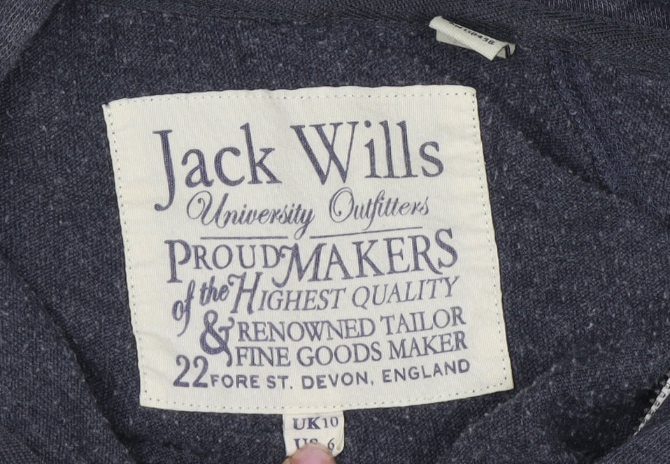 Womens UK Size 10 Jack Wills Grey Full Zip Hoodie