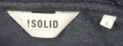 Solid Men's Grey Pullover Hoodie S