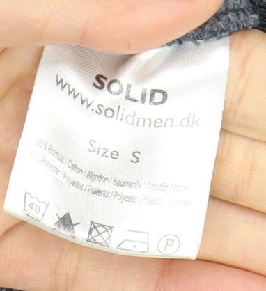 Solid Men's Grey Pullover Hoodie S