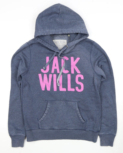 Womens UK Size 12 Jack Wills Blue Pullover Hoodie