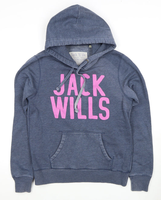 Womens UK Size 12 Jack Wills Blue Pullover Hoodie