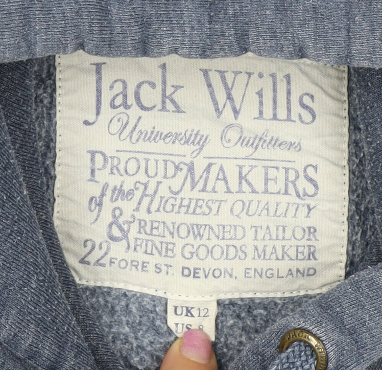 Womens UK Size 12 Jack Wills Blue Pullover Hoodie