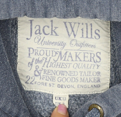 Womens UK Size 12 Jack Wills Blue Pullover Hoodie