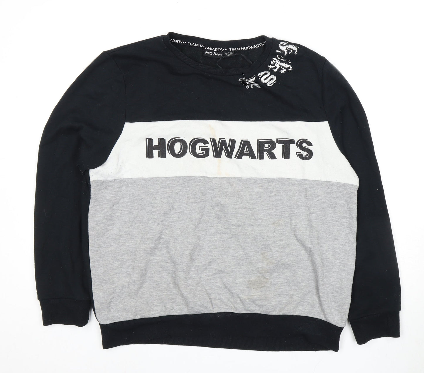 Unisex Adults UK Size L Harry Potter Black Pullover Sweatshirt