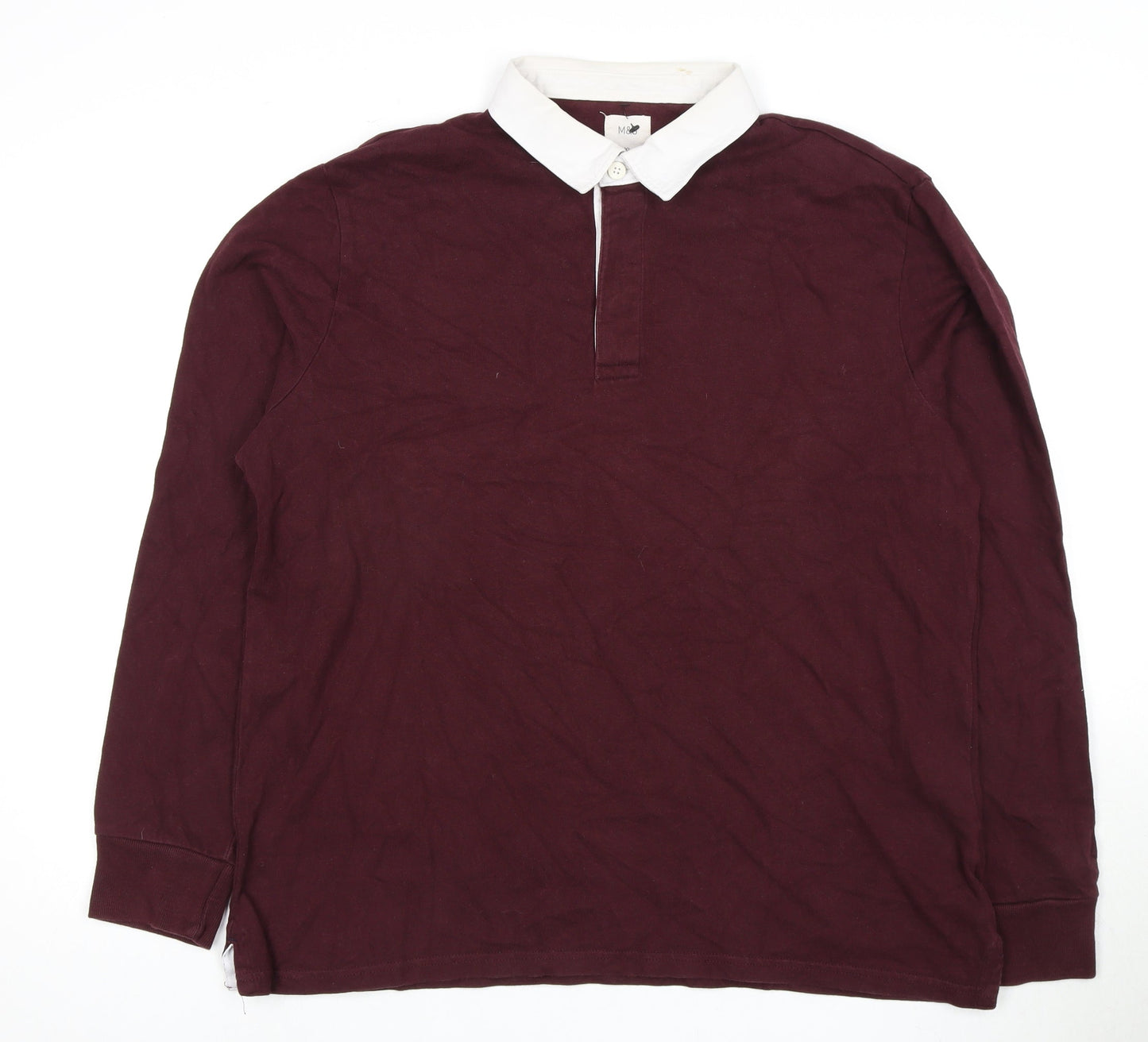 Marks and Spencer Men's XL Red Polo Long Sleeve