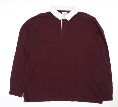 Marks and Spencer Men's XL Red Polo Long Sleeve
