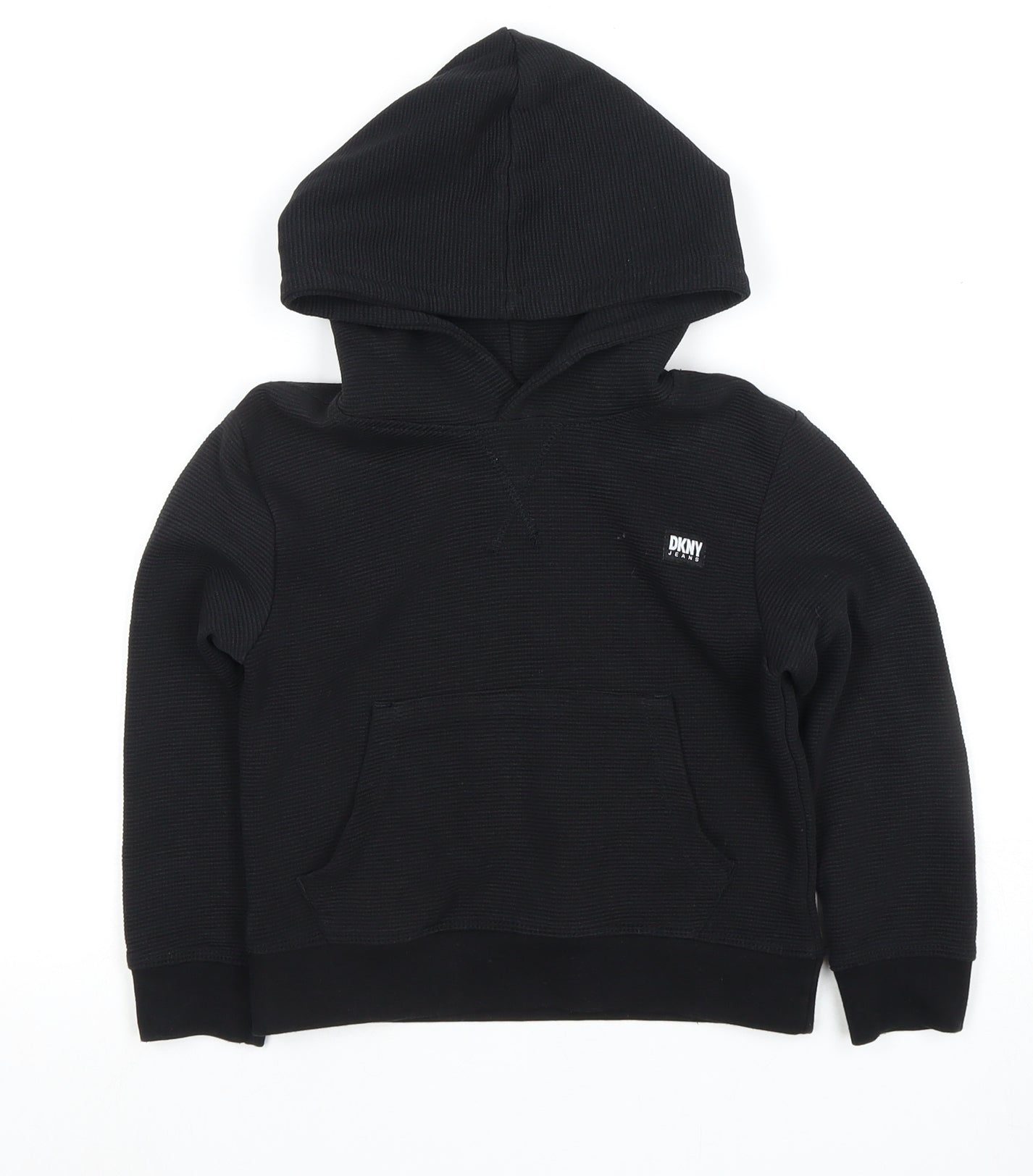 DKNY Boys Black Pullover Hoodie, Size 4 Years, Casual Wear