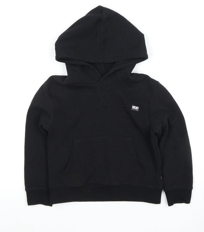 DKNY Boys Black Pullover Hoodie, Size 4 Years, Casual Wear