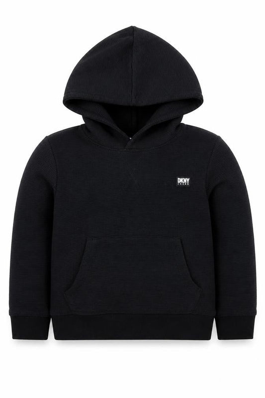 DKNY Boys Black Pullover Hoodie, Size 4 Years, Casual Wear