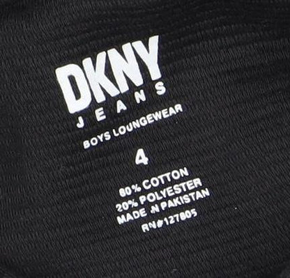 DKNY Boys Black Pullover Hoodie, Size 4 Years, Casual Wear