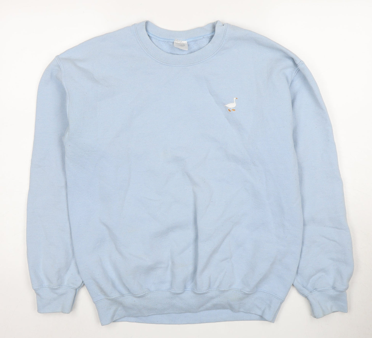 G&G Medium Blue Cotton Pullover Sweatshirt for Unisex Adults