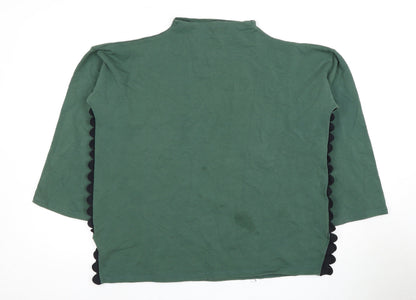 Womens UK Size 10 Unknown Green Basic T-Shirt