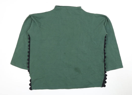 Womens UK Size 10 Unknown Green Basic T-Shirt
