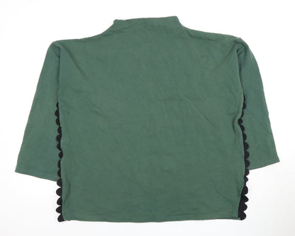 Womens UK Size 10 Unknown Green Basic T-Shirt