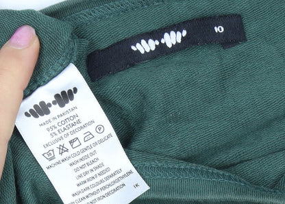 Womens UK Size 10 Unknown Green Basic T-Shirt