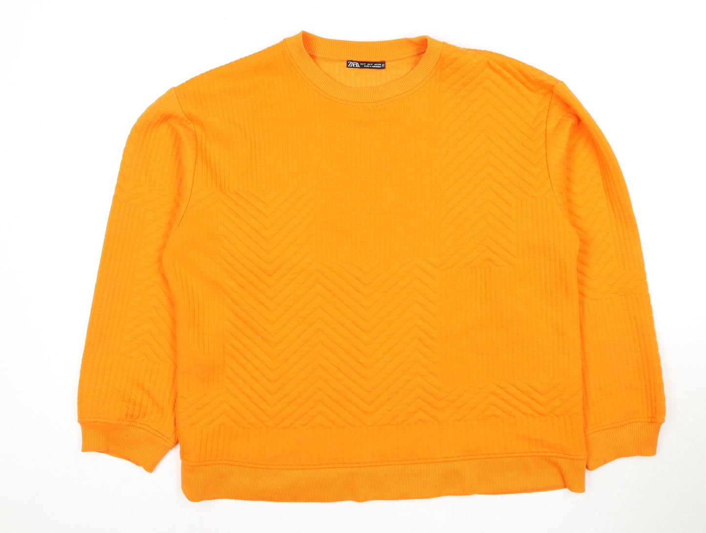 Zara Women’s Orange Geometric Pullover Sweatshirt Size S
