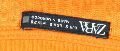 Zara Women’s Orange Geometric Pullover Sweatshirt Size S