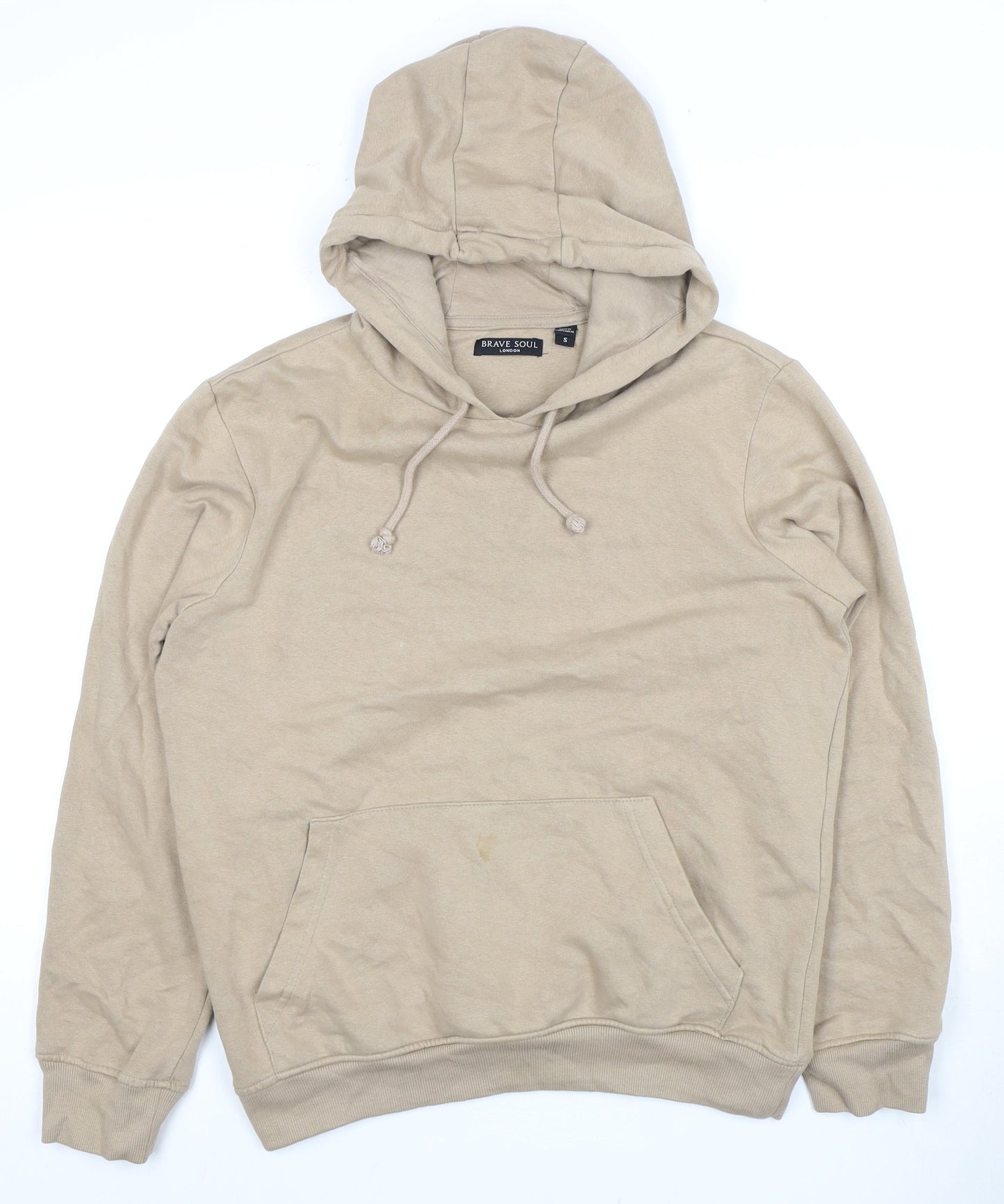 Mens UK Size S Brave Soul Beige Pullover Hoodie